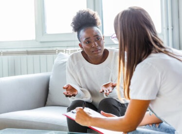 An actress at home trying an Eric Morris vulnerability exercise with a friend.